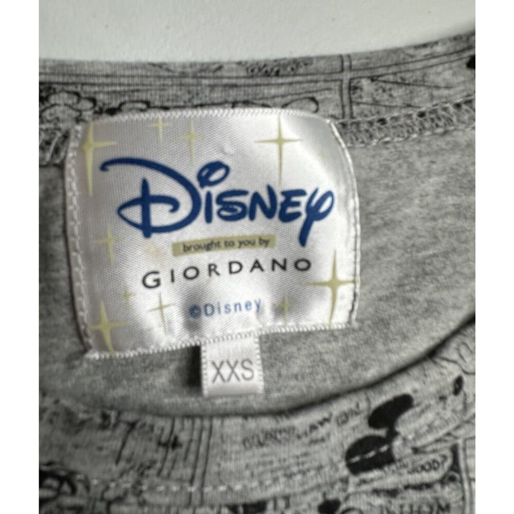 Disney Women's Vintage Disney Brought To You By Giordano Black Gray Print Sz XXS - Picture 10 of 11